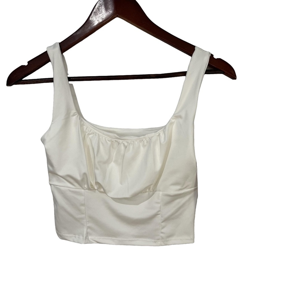 Live in the moment cream color crop top size small
